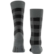 Burlington Buffalo Check Socks - Dark Grey