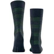 Burlington Buffalo Check Socks - Marine Blue