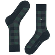 Burlington Buffalo Check Socks - Marine Blue