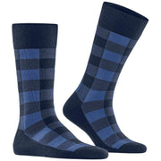 Burlington Buffalo Check Socks - Royal Blue