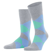 Burlington Clyde Socks - Artic Grey/Green/Blue