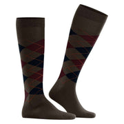 Burlington Edinburgh Knee High Socks - Dark Brown
