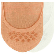 Burlington Everyday Lot de 2 paires de chaussettes invisibles - Blanc cassé rouge fluo