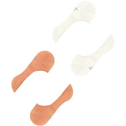 Burlington Everyday Lot de 2 paires de chaussettes invisibles - Blanc cassé rouge fluo