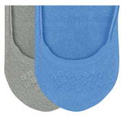 Burlington Everyday 2 Pack No Show Socks - Pacific Blue/Grey