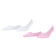 Burlington Everyday 2 Pack No Show Socks - Sporty Rose Pink/White
