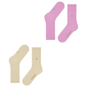 Burlington Everyday 2 Pack Socks - Creme Beige/Pink