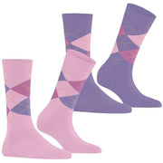 Burlington Everyday Argyle 2-Pack Socks - Berry Pool Pink