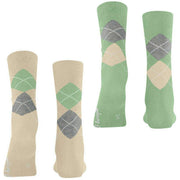 Lot de 2 paires de chaussettes Burlington Everyday Argyle - Beige crème