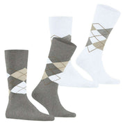 Burlington Everyday Argyle 2-Pack Sokken - Lichtgrijs Mel