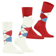 Burlington Everyday Argyle 2-pack sokken - gebroken wit