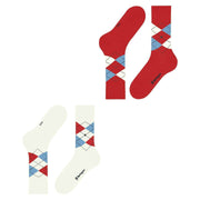 Burlington Everyday Argyle 2-pack sokken - gebroken wit