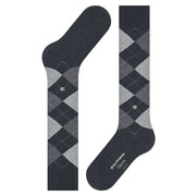 Burlington Queen Knee High Socks - Oil Black/Grey