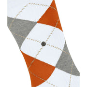 Burlington Rib Court Socks - White/Orange