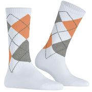 Burlington Gerippte Courtside-Socken – Weiß/Orange