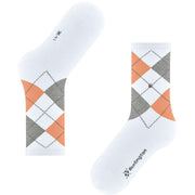 Burlington Gerippte Courtside-Socken – Weiß/Orange