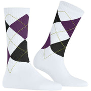 Chaussettes Burlington Rib Courtside - Blanc/Violet