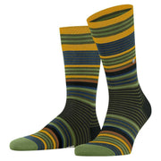 Burlington Stripe Socks - Forest Green
