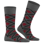 Burlington Tartan Socks - Carbon Mel Grey
