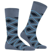 Burlington Tartan Socks - Light Jeans Blue
