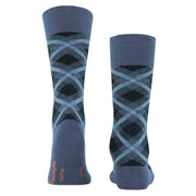 Burlington Tartan Socks - Light Jeans Blue