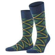 Burlington Tartan Socks - Marine Blue