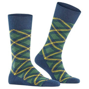 Burlington Tartan Socks - Marine Blue