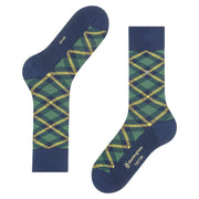 Burlington Tartan Socks - Marine Blue