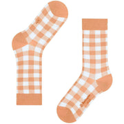 Burlington Vichy-Socken – Pfirsichorange