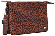 Roka Carnaby XL Umhängetasche aus recyceltem Canvas – Mini Leopard Brown