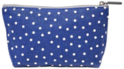 Roka Maida Vale Small Cotton Canvas Pouch - Navy Polka Dot
