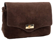Elie Beaumont Suede Midi Twist Bag - Chocoladebruin