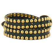 Campomaggi Ametista leren riem met studs - groene fles