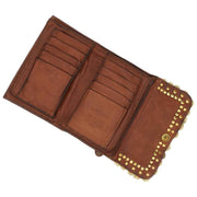 Campomaggi Felloniche Stud Portemonnee - Cognac Tan