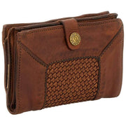 Campomaggi Pisa Ornella geweven portemonnee - Cognac Tan