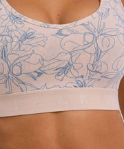 Falke Daily Comfort Print 2-pack bustier bralette - Beige/Blauw