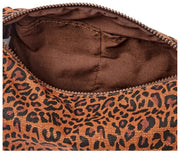 Roka Mayfair Petite trousse de toilette en toile de coton - Mini Léopard Marron