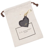 Elie Beaumont Heart Keyring - Black