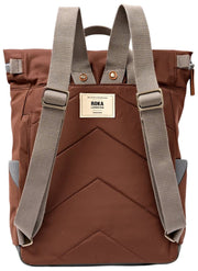 Roka Canfield B Mittelgroßer Rucksack aus recyceltem Nylon – Rocky Road Brown