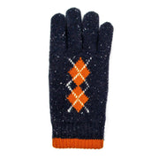 dents-argyle-marl-yarn-knitted-gloves---navypumpkin-orange-34477635