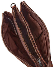Roka Carnaby XL Umhängetasche aus recyceltem Canvas – Mini Leopard Brown