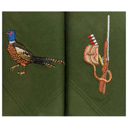 Dalaco Pheasant and Gun Handkerchiefs - Green