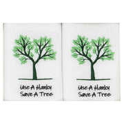 Dalaco Tree Embroidered Cotton Handkerchiefs - White/Green