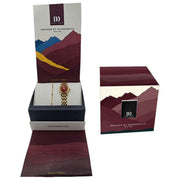 Deens design Eloise polshorloge en armbandset - goud/bordeaux