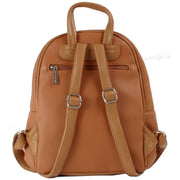 David Jones Flap Zip Backpack - Caramel Brown