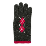 dents-argyle-marl-yarn-knitted-gloves---charcoalfuchsia-pink-34477607