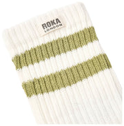 Roka Windsor Stripe Crew Socken – Avocadogrün