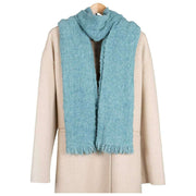 Dents Bouclé-Fransenschal – Enteneiblau