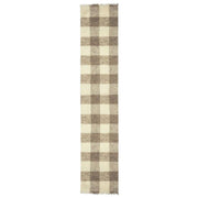 Dents Buffalo Check Bouclé-Schal – Elfenbeinweiß/Beige