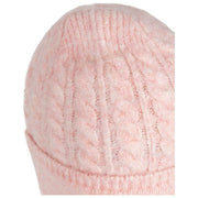 Dents Beanie-Mütze mit Zopfmuster – Blassrosa